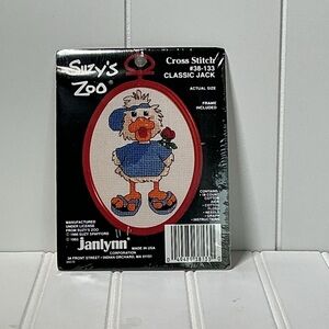 Vintage Suzy's Zoo Classic Jack 4”x3” Counted Cross Stitch 1993 Duck - Sealed